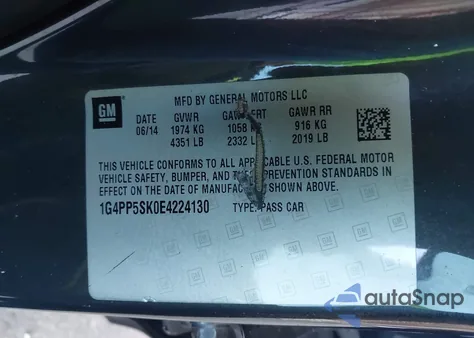 2014 Buick Verano from USA, damaged, VIN 1G4PP5SK0E4224130
